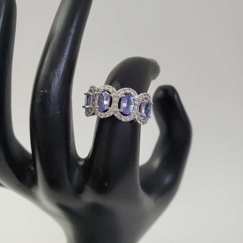 Twilight Symphony Sterling Silver 925 Tanzanite Ring - Picture 10 of 13